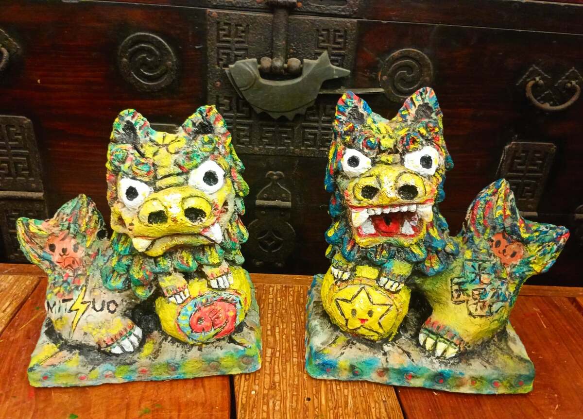 専用　古作　沖縄　琉球古典焼　狛犬　シーサー　獅子　土人形　民芸　民間信仰 郷土玩具 古作 沖縄 琉球古典焼 狛犬 シーサー 獅子 土人形 民芸 民間